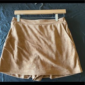 Camels Faux Suede Skort - Camel